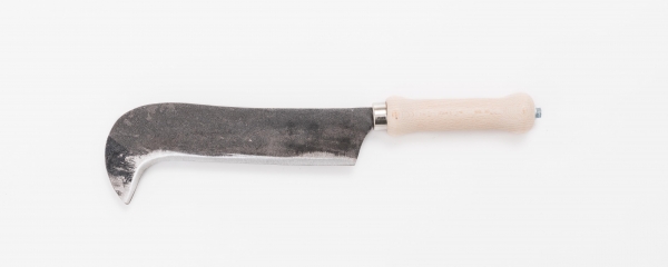 Cultivation reaping hook, Half-grinded, wooden-grip, 600g